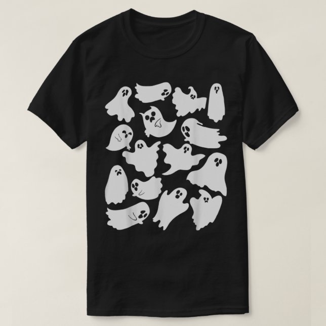 Camiseta Ghost Graphic Spooky Season Muchos Faces Faces Hal (Diseño del anverso)
