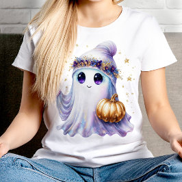 Camiseta Ghost Halloween Cute Lavendar Purple Bougie