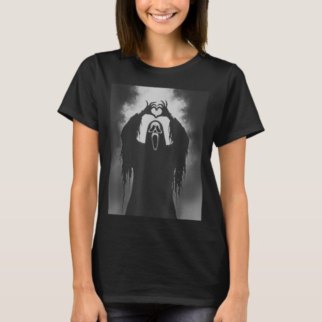 Camiseta Ghost Heart Hands Y Face Horror Ster Halloween  (Anverso)