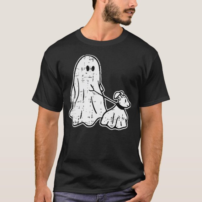 Camiseta Ghost Holding Puppy Dog Halloween Costume Ghoul Do (Anverso)