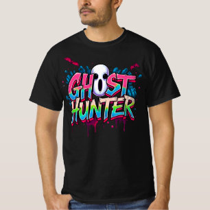 Camiseta Ghost Hunter Graffiti paranormal Cita Negro