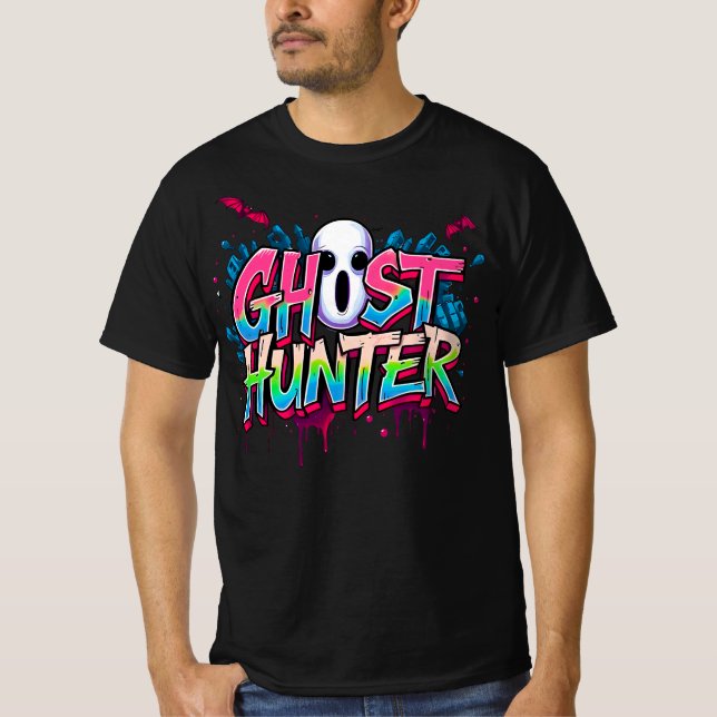 Camiseta Ghost Hunter Graffiti paranormal Cita Negro (Anverso)