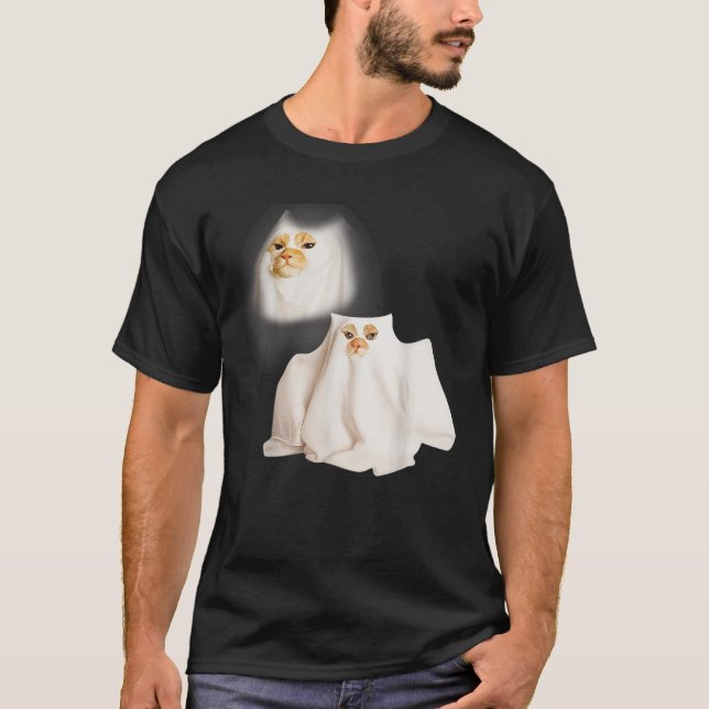Camiseta Ghost Kitten Meme Ghost Cat Funny Wizard Cat Hallo (Anverso)