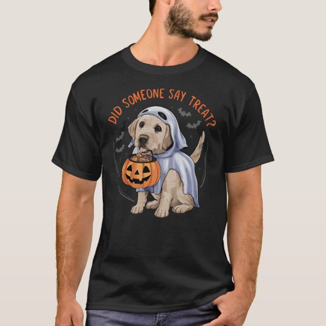 Camiseta Ghost Labrador Puppy Treats Halloween Labrador Dog (Anverso)