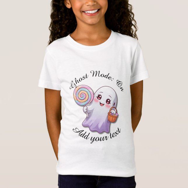Camiseta Ghost Mode: On – Girls Halloween T-Shirt (Anverso)
