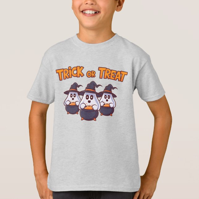 Camiseta Ghost Pals de Halloween: Listo para los tratamient (Anverso)