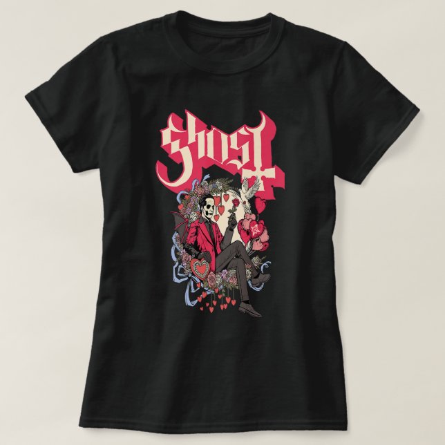 Camiseta Ghost Papa Cupid El día de San Valentín Premium  (Diseño del anverso)