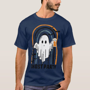 Camiseta Ghost Party, Halloween Drinking Ghost, Retro Vinta