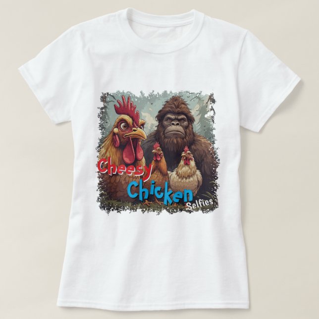 Camiseta "Ghost Photobomb" Bigfoot & Cheesy Chickens Tee (Diseño del anverso)