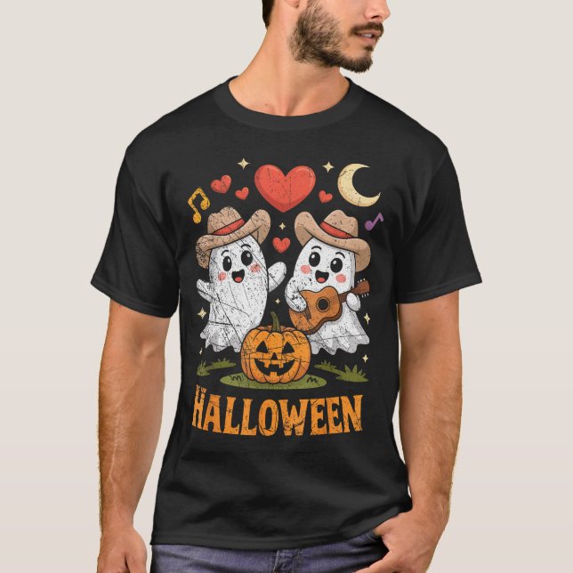 Camiseta Ghost Playing Guitar For Halloween Lovers  (Anverso)