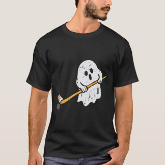 Camiseta Ghost Playing Ice Hockey Halloween Costume Sports 