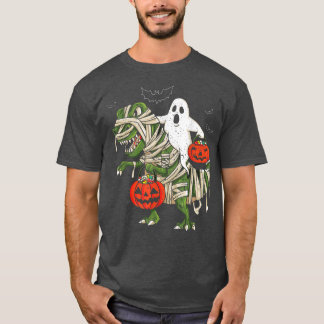 Camiseta Ghost Riding Mummy Dinosaur T re Halloween Funny P