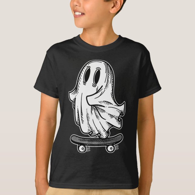Camiseta Ghost Skateboarder Blackwork (Anverso)