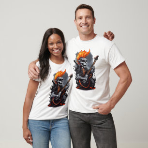 Camiseta Ghost Skull Tocando Guitarra
