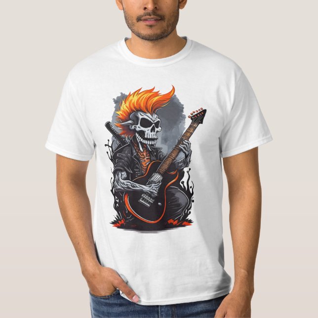 Camiseta Ghost Skull Tocando Guitarra (Anverso)
