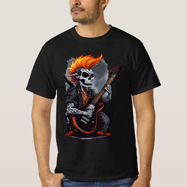 Camiseta Ghost Skull Tocando Guitarra (Anverso)