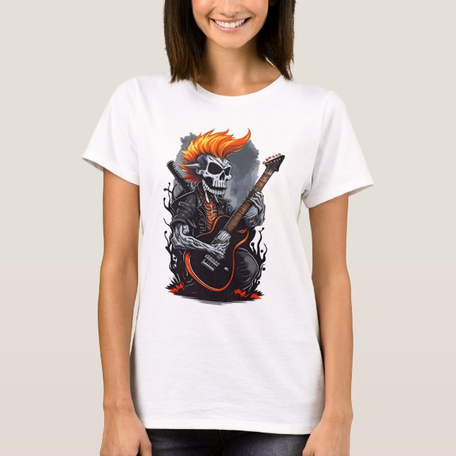 Camiseta Ghost Skull Tocando Guitarra (Anverso)