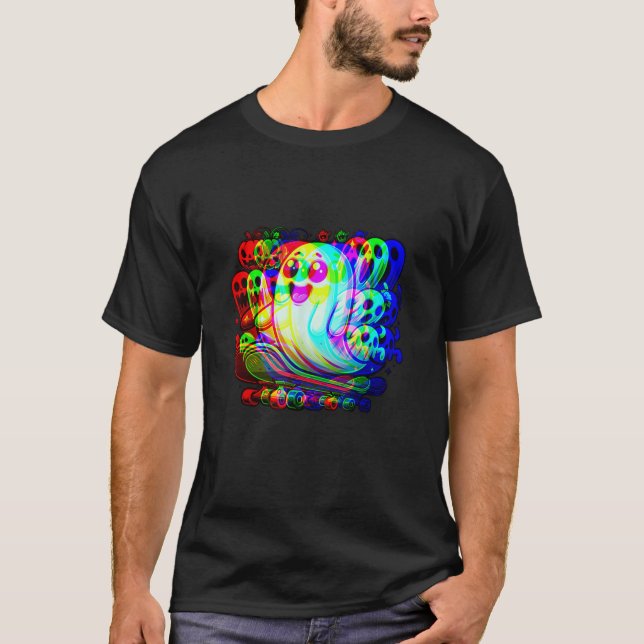 Camiseta Ghost Trippy Vaporwave Halloween Techno Rave EDM M (Anverso)