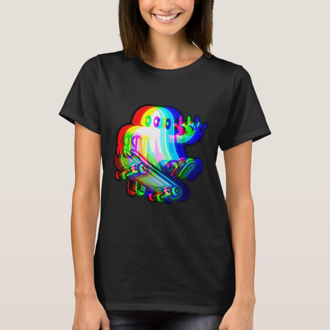 Camiseta Ghost Trippy Vaporwave Halloween Techno Rave Edm M (Anverso)