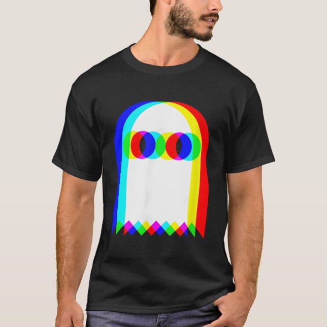 Camiseta Ghost Trippy Vaporwave Halloween Techno Rave Edm M (Anverso)