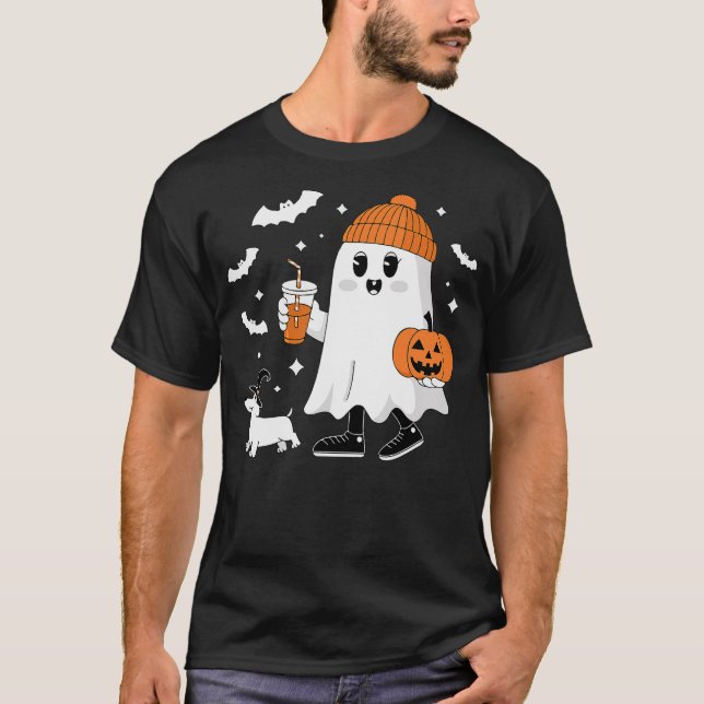 Camiseta Ghost Walking Dachshund Spooky Season Halloween Do (Anverso)