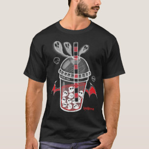 Camiseta GhosTea Spooky Boba Emo Gótico Alt Rojo 