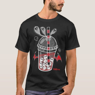 Camiseta GhosTea Spooky Boba Emo Gótico Alt Rojo 