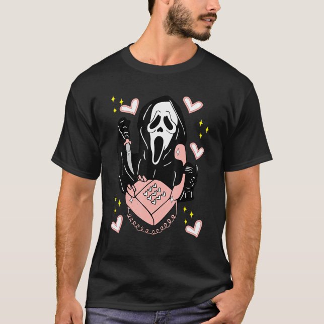 Camiseta Ghostface Calling Halloween Funny And Scream You H (Anverso)
