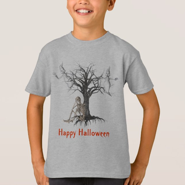 Camiseta Ghosts Skeleton Cute Halloween (Anverso)