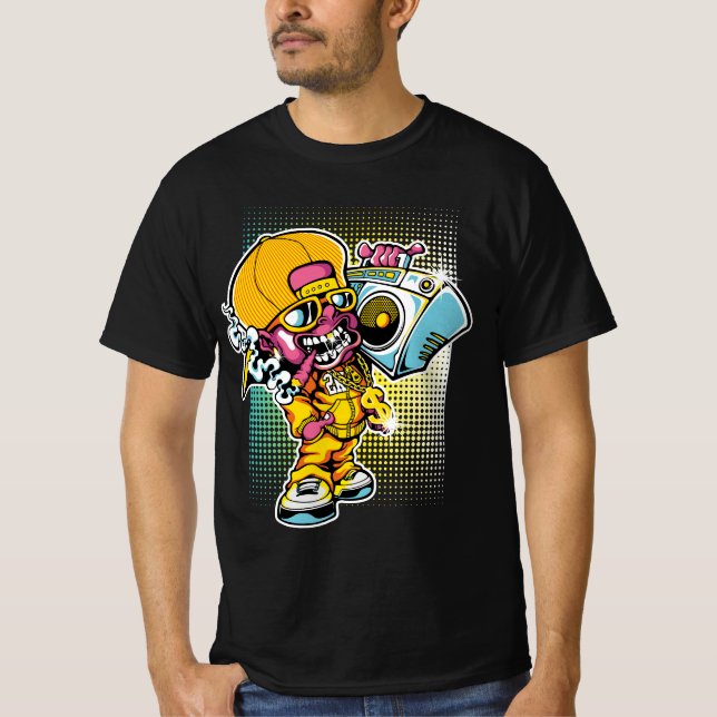 Camiseta Ghoul de rap retro - Vibes de Halloween Hip-Hop de (Anverso)