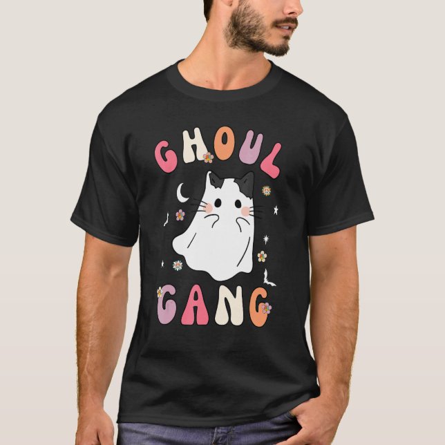 Camiseta Ghoul Gang Groovy Hey Boo Pumpkin  Cat Boo Crew (Anverso)