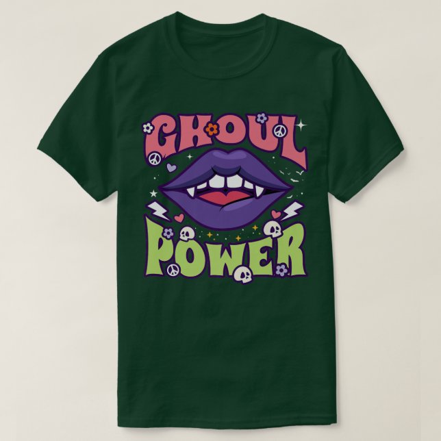 Camiseta Ghoul Power Funny Halloween Vibes Retro Groovy Vam (Diseño del anverso)