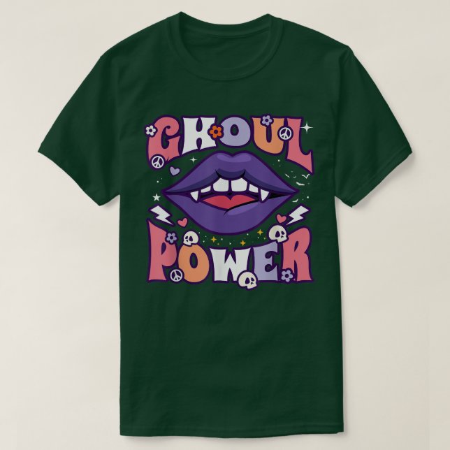 Camiseta Ghoul Power Funny Halloween Vibes Retro Groovy Vam (Diseño del anverso)