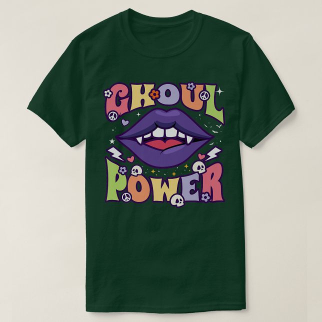 Camiseta Ghoul Power Funny Halloween Vibes Retro Groovy Vam (Diseño del anverso)