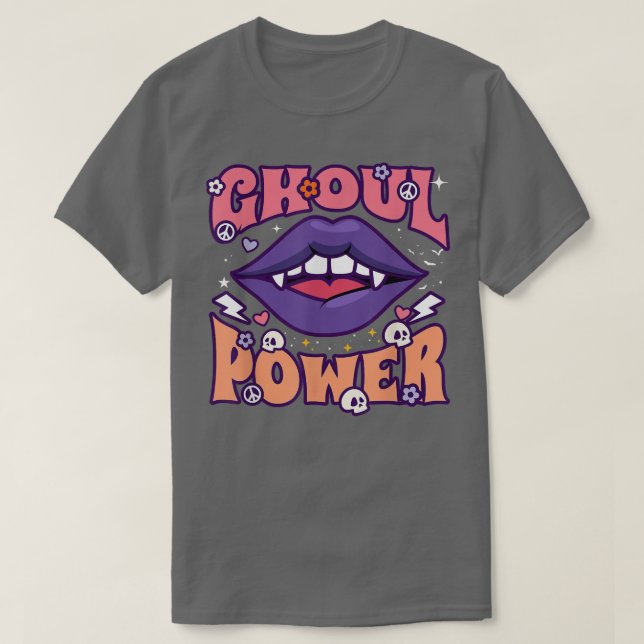 Camiseta Ghoul Power Funny Halloween Vibes Retro Groovy Vam (Diseño del anverso)