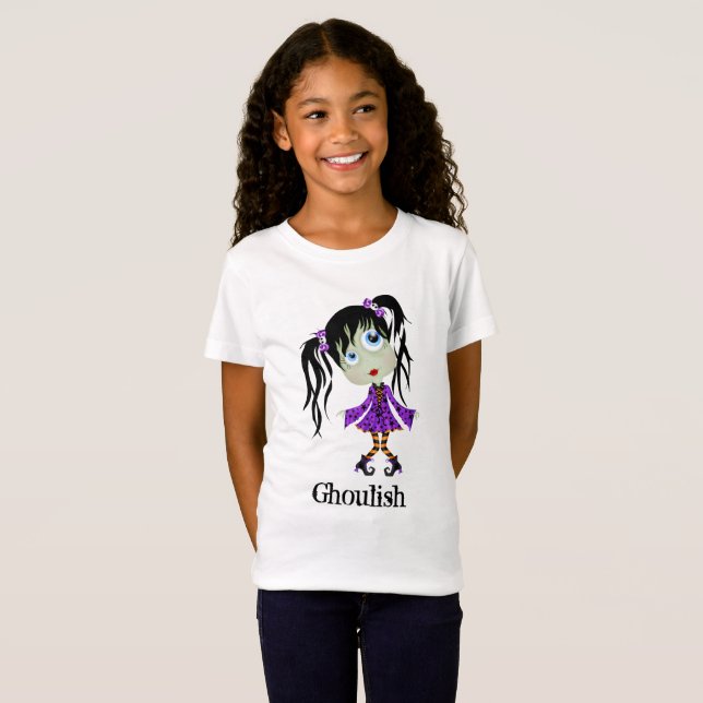 Camiseta Ghoulish Chica de Halloween con colas (Anverso completo)
