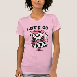 Camiseta Ghouls Cute Cow Print Cowboy Halloween