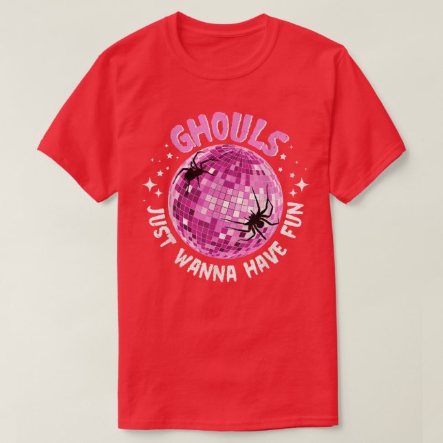 Camiseta Ghouls Just Wanna Have Fun Spiders Night Out Boys  (Diseño del anverso)