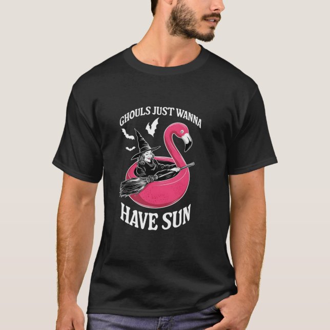 Camiseta Ghouls Solo Quiere Tomar Un Sol En Una Piscina Fun (Anverso)