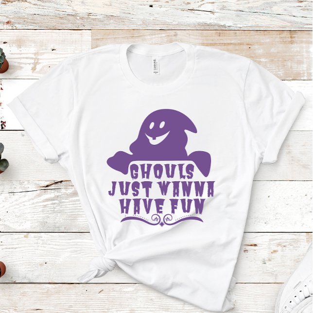 Camiseta Ghouls solo quieren divertirse morado Halloween (Subido por el creador)