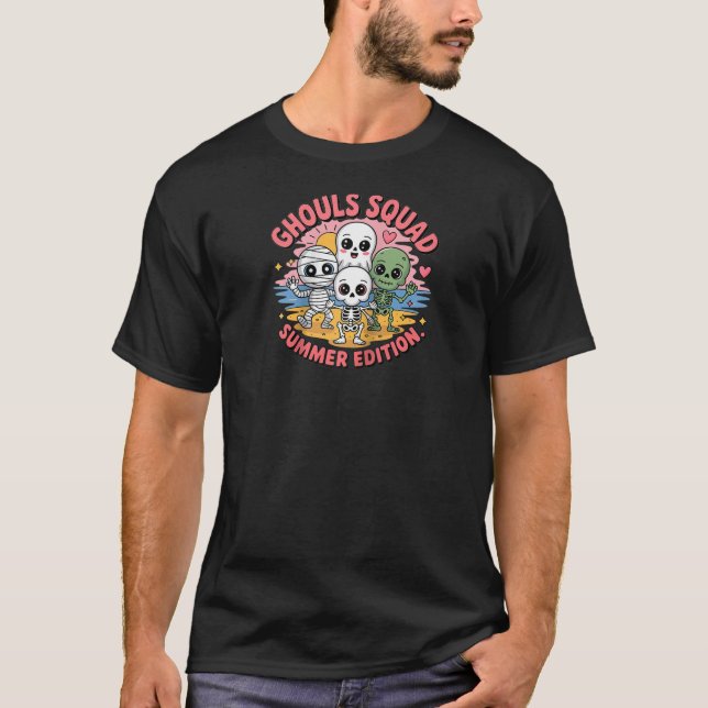 Camiseta Ghouls Squad Cute Summer Monsters Kawaii Halloween (Anverso)