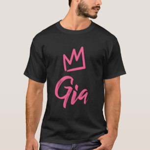 Camiseta Gia La Corona Rosa Reina Y Nombre De Las Mujeres L