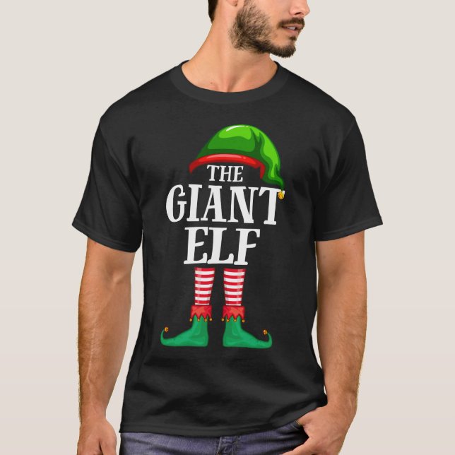 Camiseta Giant Elf Navidades familiares coincidentes Pajama (Anverso)
