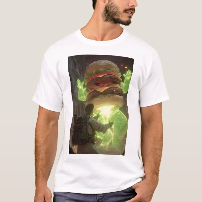 Camiseta Giant Ghost Burger Attack T-Shirt - Funny Paranorm (Anverso)