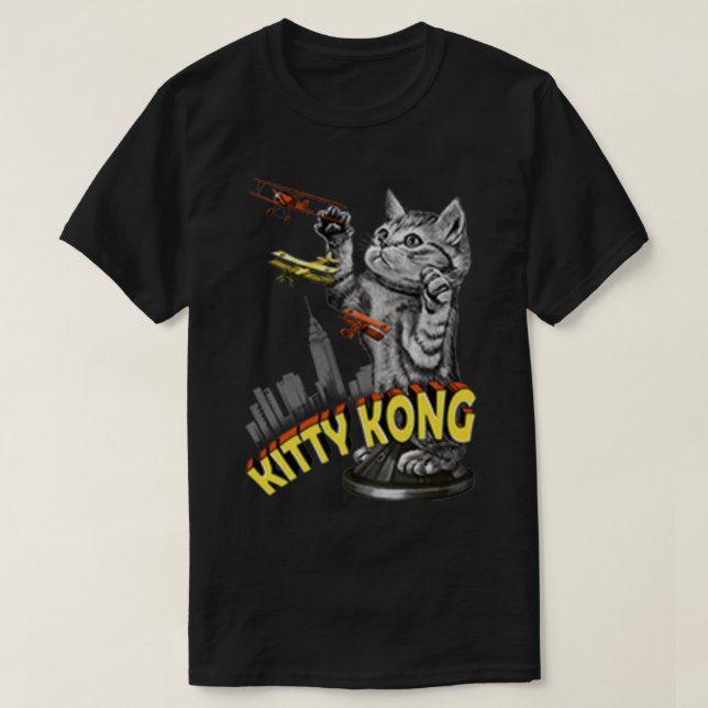Camiseta Giant Kitty Attack Funny Cat Parody Design (Diseño del anverso)