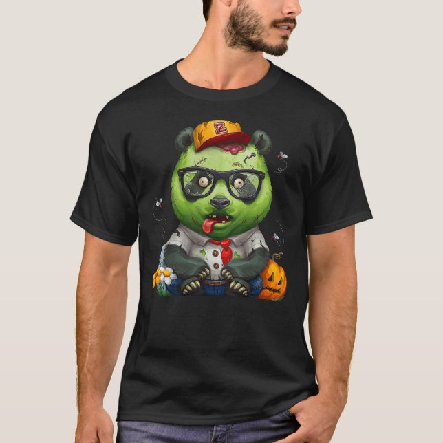 Camiseta Giant Panda Bear Zombie Halloween (Anverso)