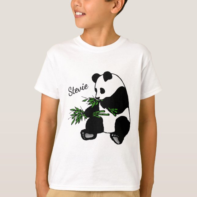 Camiseta Giant Panda Eats Bamboo Name   (Anverso)