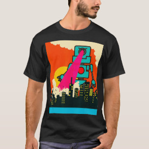 Camiseta Giant Robot Laser City Retro Robots Robotics Battl