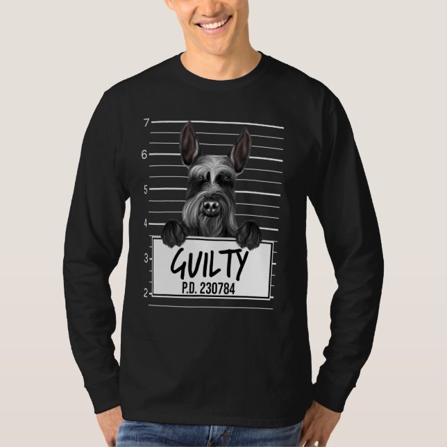 Camiseta Giant Schnauzer Mugshot Guilty Dog (Anverso)