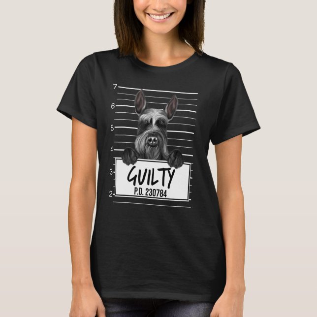 Camiseta Giant Schnauzer Mugshot Guilty Dog (Anverso)